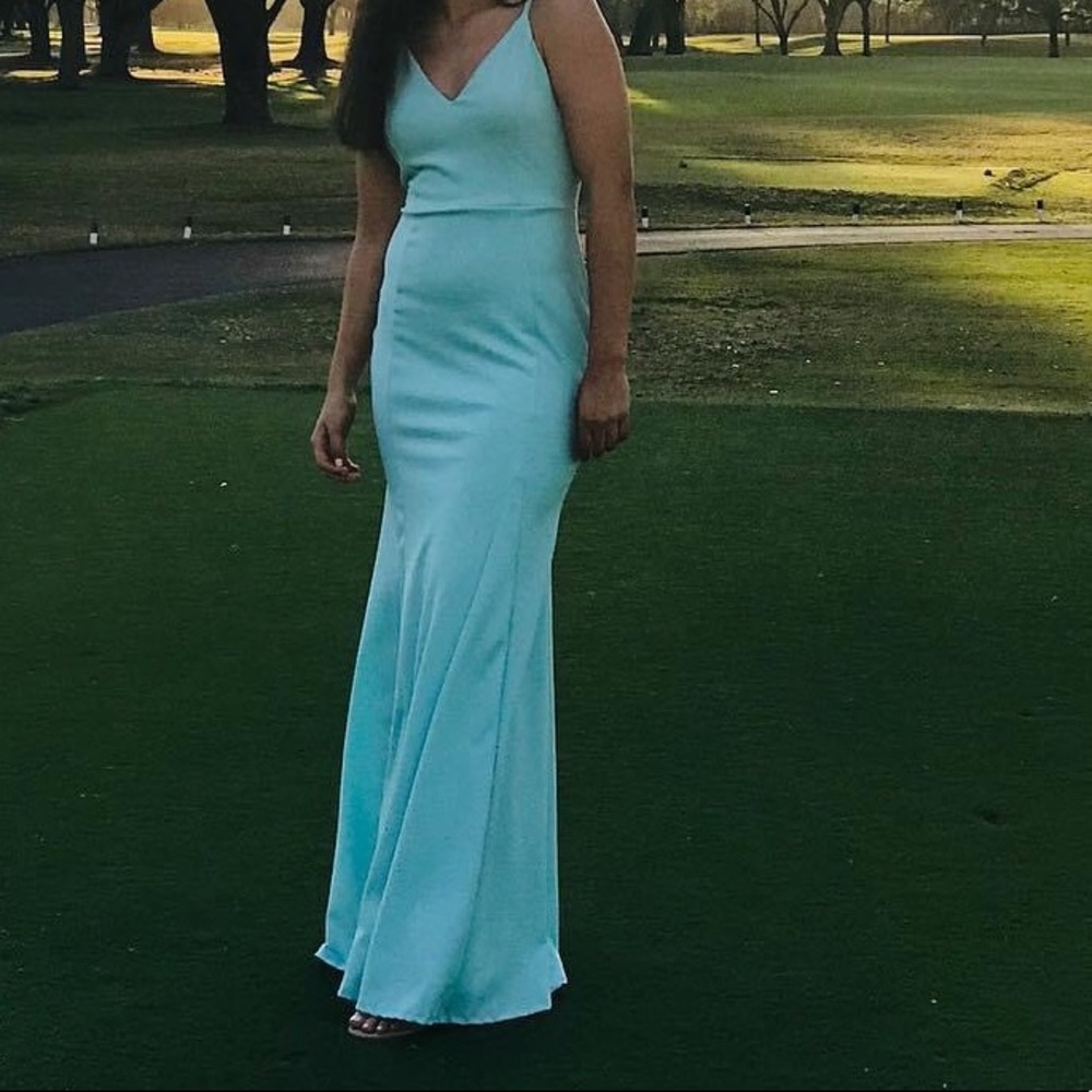 Long light blue dress